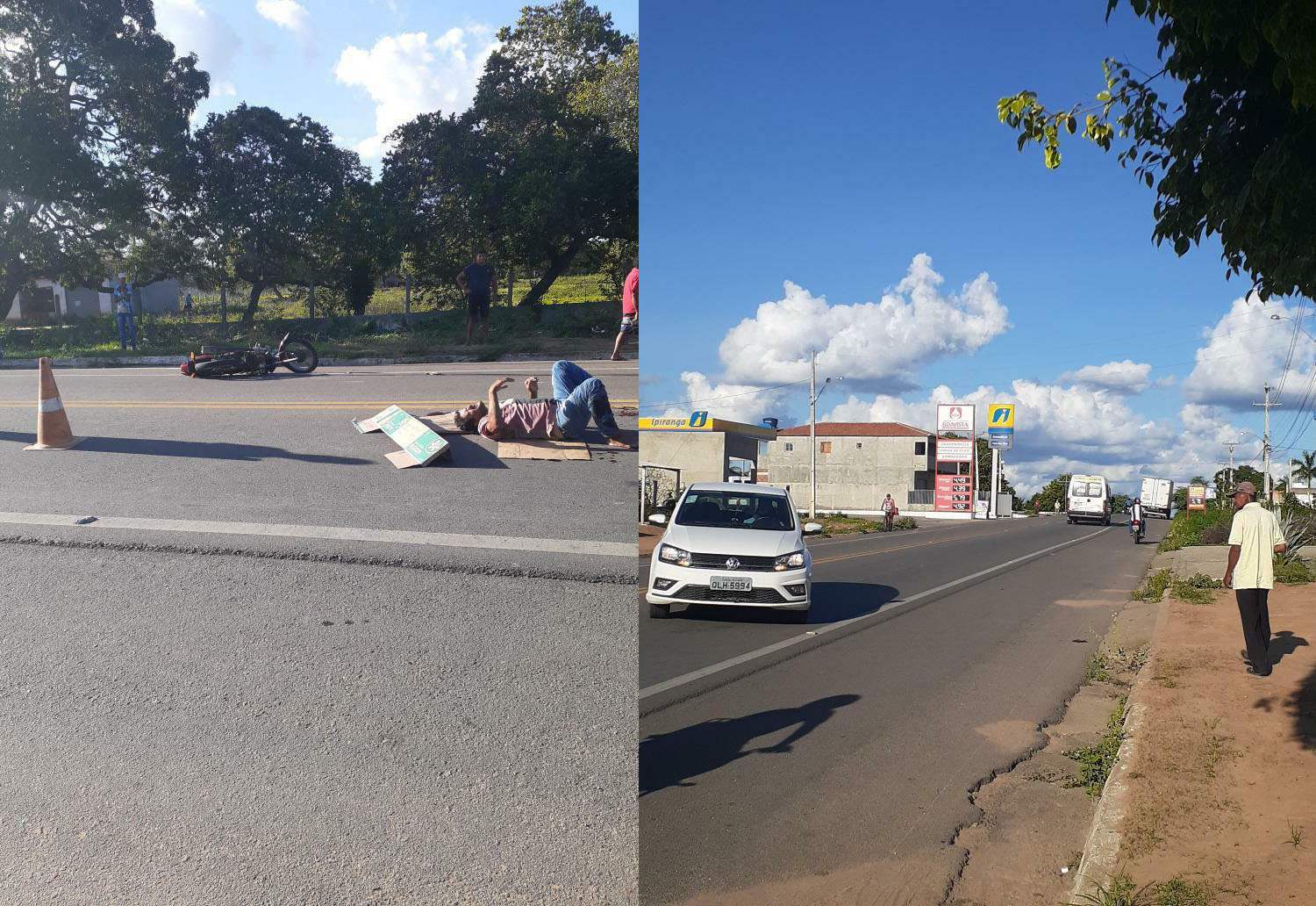 Motociclista sofre fratura na perna após acidente na BR-316 em Estrela de Alagoas