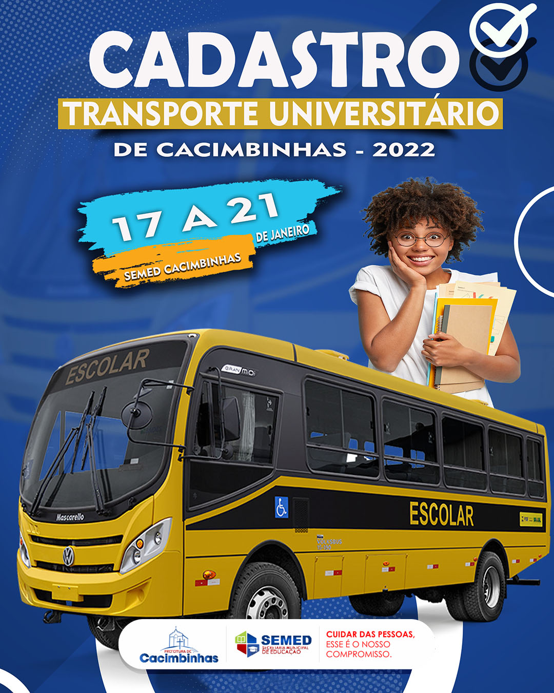 Secretaria de Educação de Cacimbinhas realiza cadastro para transporte universitário